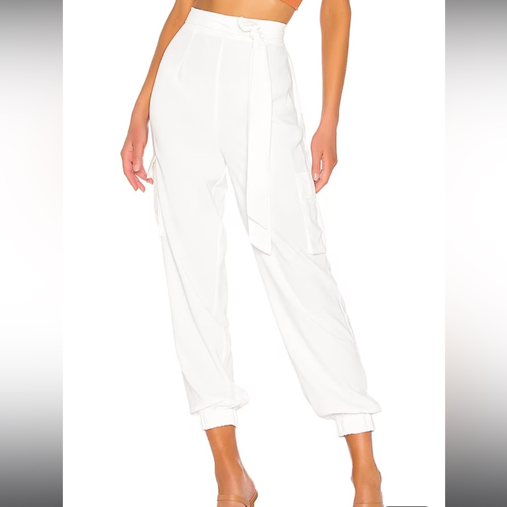Superdown White High-Waisted Pants
